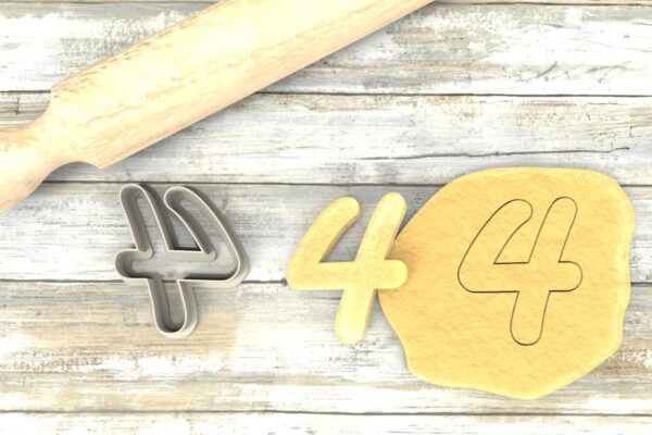 Numero 4 formina taglierina per biscotti |Number 4 Cookie Cutter - immagine 2