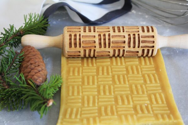 Mattarello decorato righe biscotti